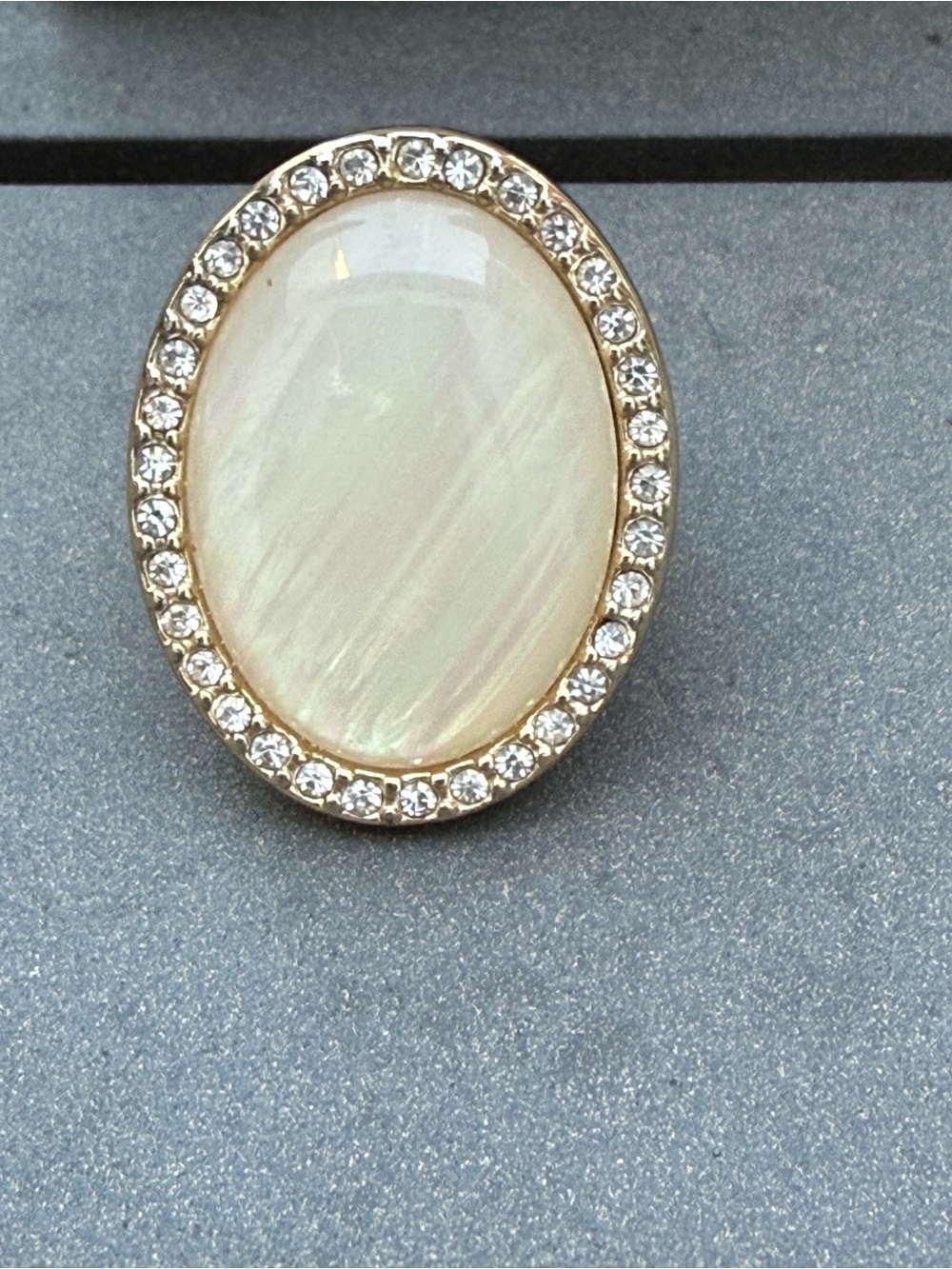 Avery Premier gold tone with faux mother of pearl shell cocktail ring
